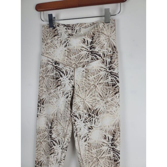 Aerie Capri Leggings M Womens White Brown High Rise Skinny Athletic - Picture 2 of 11